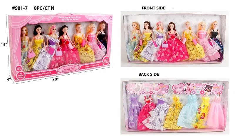 14 PC Princess Dolls Play Set Wholesale