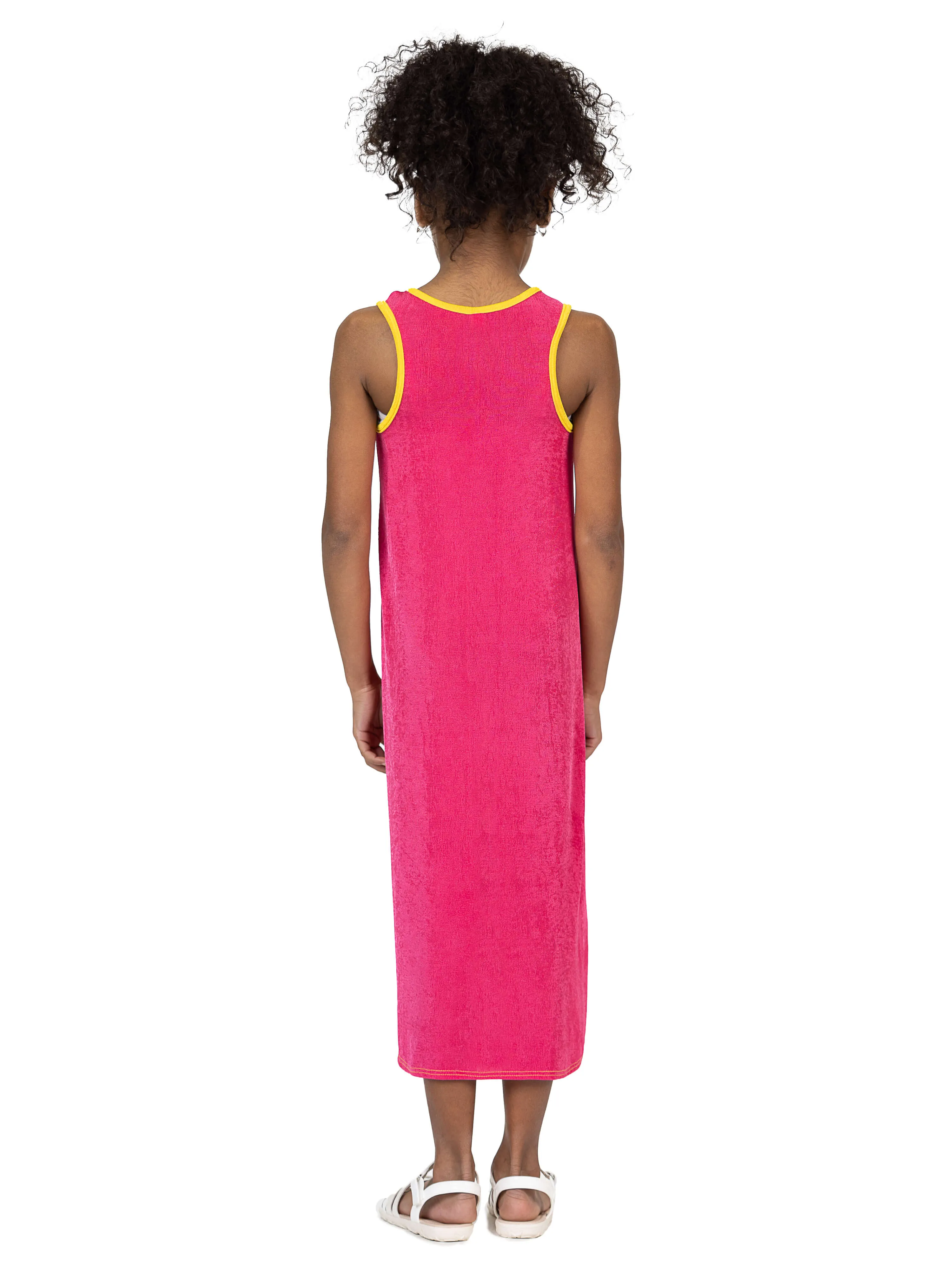24sevenkid Girls Sleeveless Colorblock HighLow Knee Length Dress
