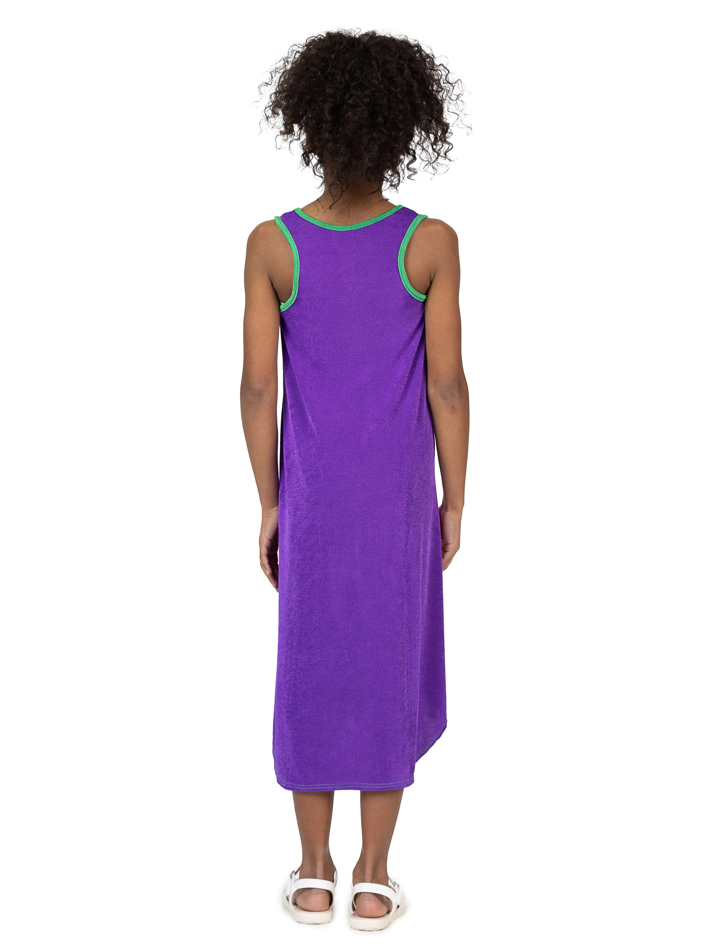 24sevenkid Girls Sleeveless Colorblock HighLow Knee Length Dress