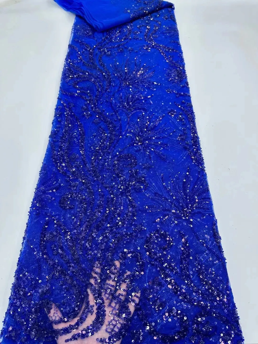 5 YARDS / 10 COLORS / Kelimasn Floral Sequin Beaded Embroidery Tulle Mesh Lace Dress Fabric