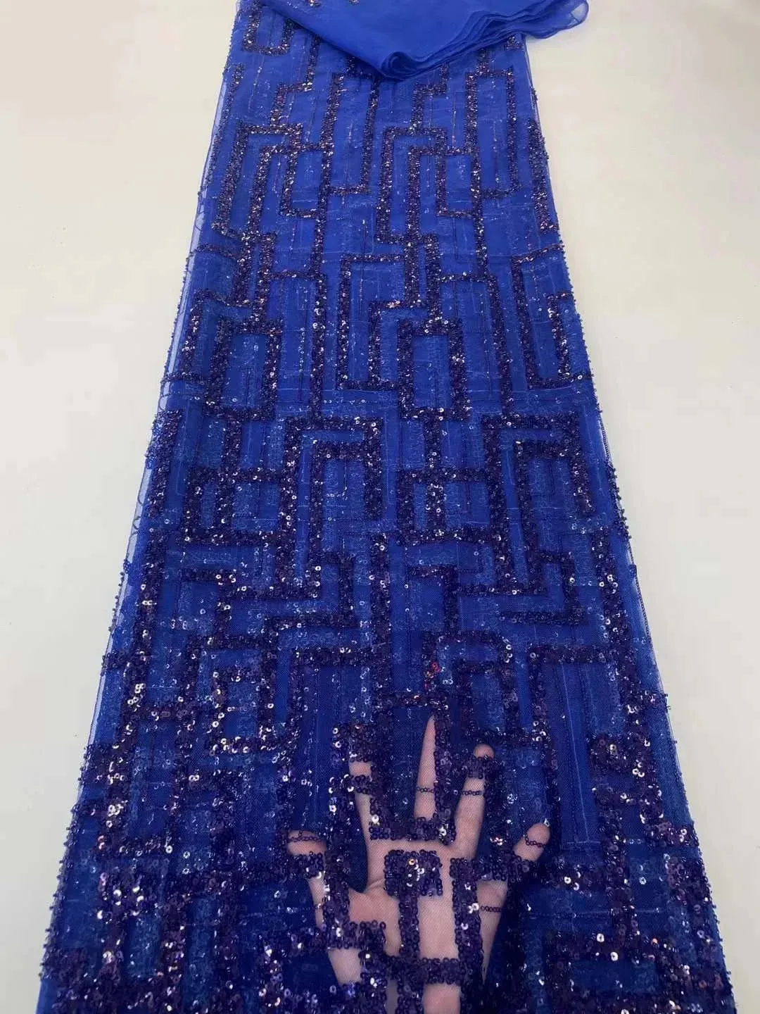 5 YARDS / 10 COLORS / Kelimasn Floral Sequin Beaded Embroidery Tulle Mesh Lace Dress Fabric