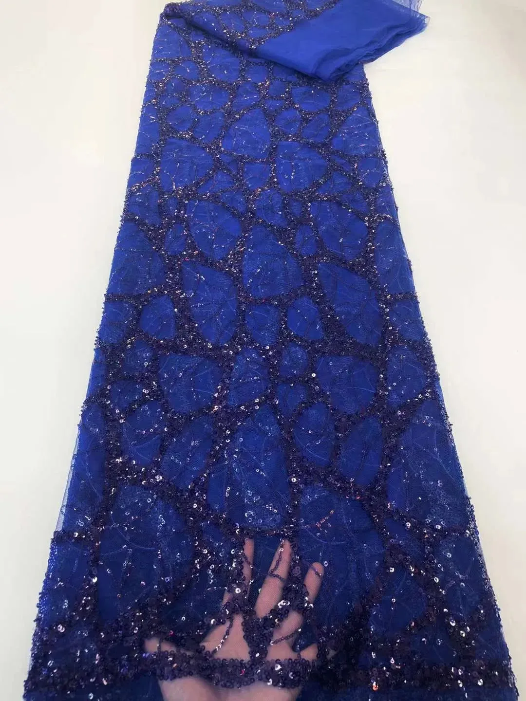 5 YARDS / 10 COLORS / Kelimasn Floral Sequin Beaded Embroidery Tulle Mesh Lace Dress Fabric