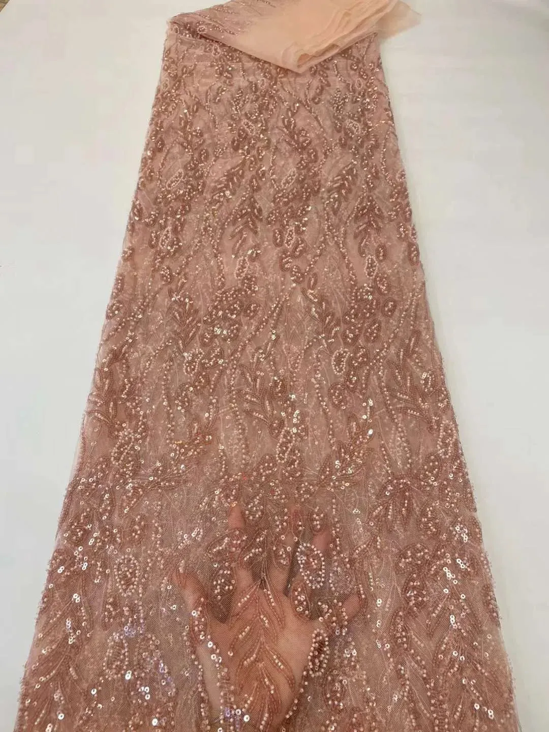 5 YARDS / 10 COLORS / Kelimasn Floral Sequin Beaded Embroidery Tulle Mesh Lace Dress Fabric