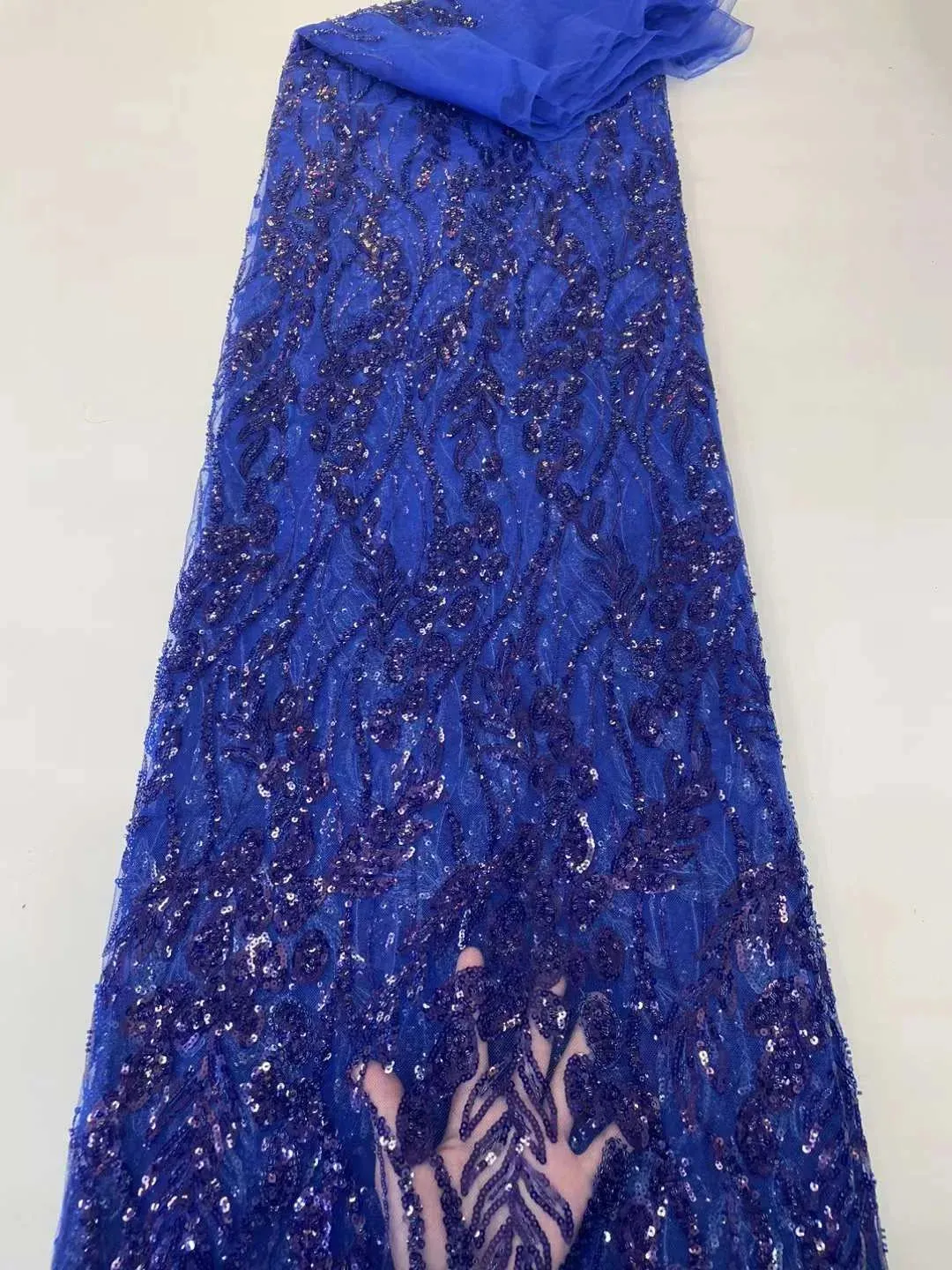 5 YARDS / 10 COLORS / Kelimasn Floral Sequin Beaded Embroidery Tulle Mesh Lace Dress Fabric
