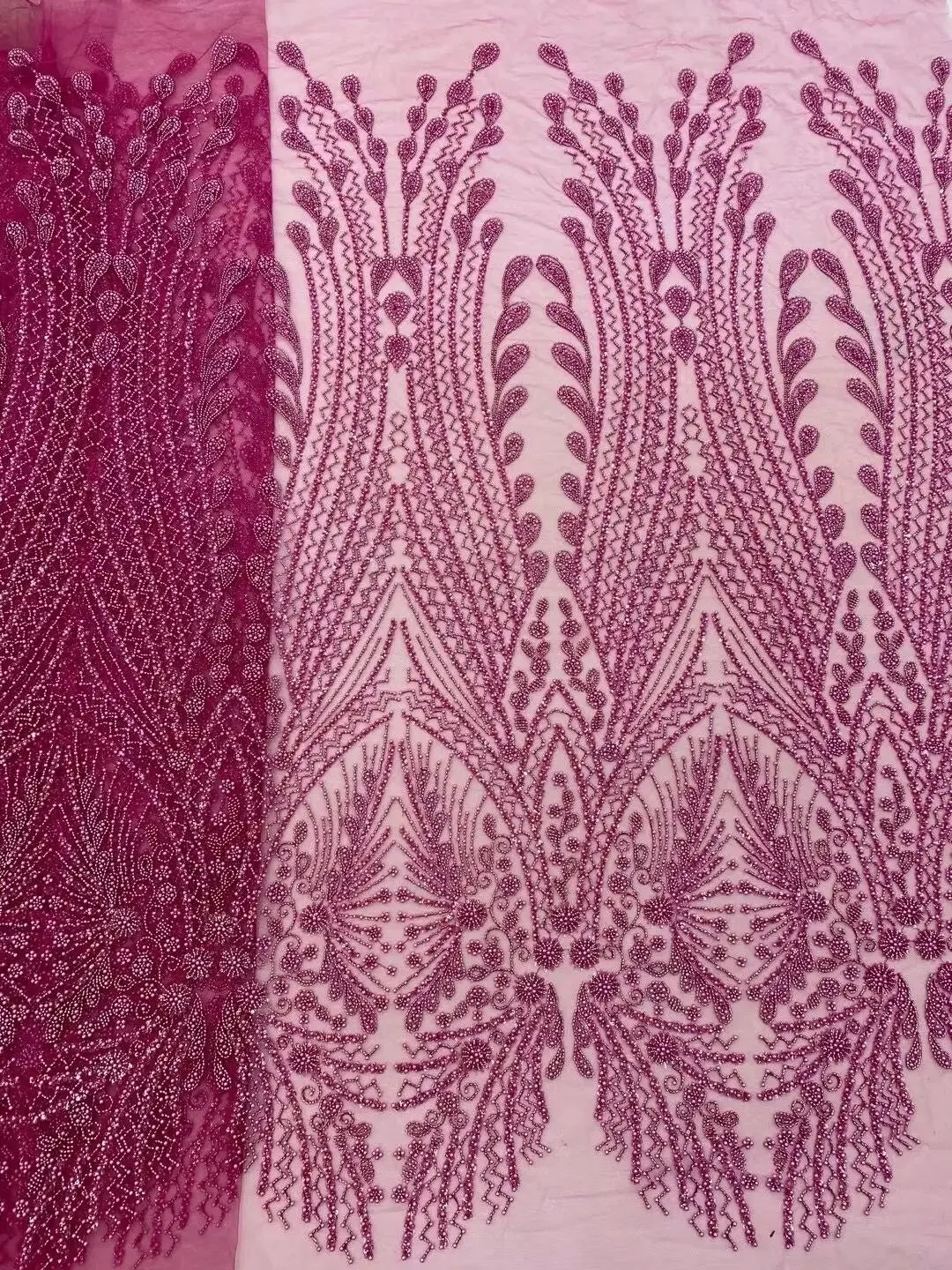 5 YARDS / 10 COLORS / Pelisae Sequin Beaded Embroidery Tulle Mesh Lace Dress Fabric