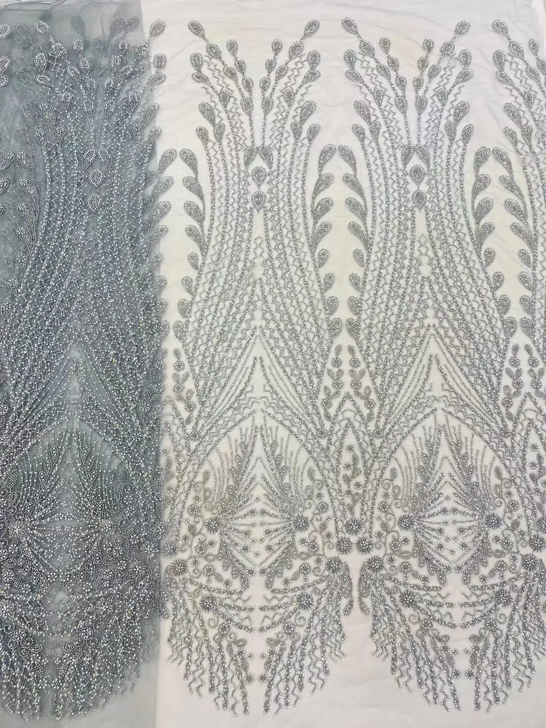 5 YARDS / 10 COLORS / Pelisae Sequin Beaded Embroidery Tulle Mesh Lace Dress Fabric