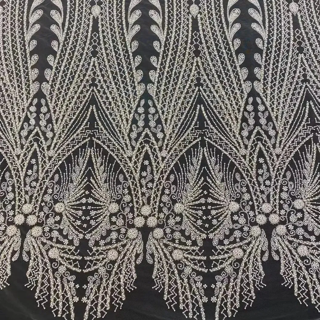 5 YARDS / 10 COLORS / Pelisae Sequin Beaded Embroidery Tulle Mesh Lace Dress Fabric