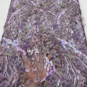 5 YARDS / 13 COLORS / Eleanor Floral Beaded Embroidery Glitter Mesh Lace  Party Prom Bridal Dress Fabric
