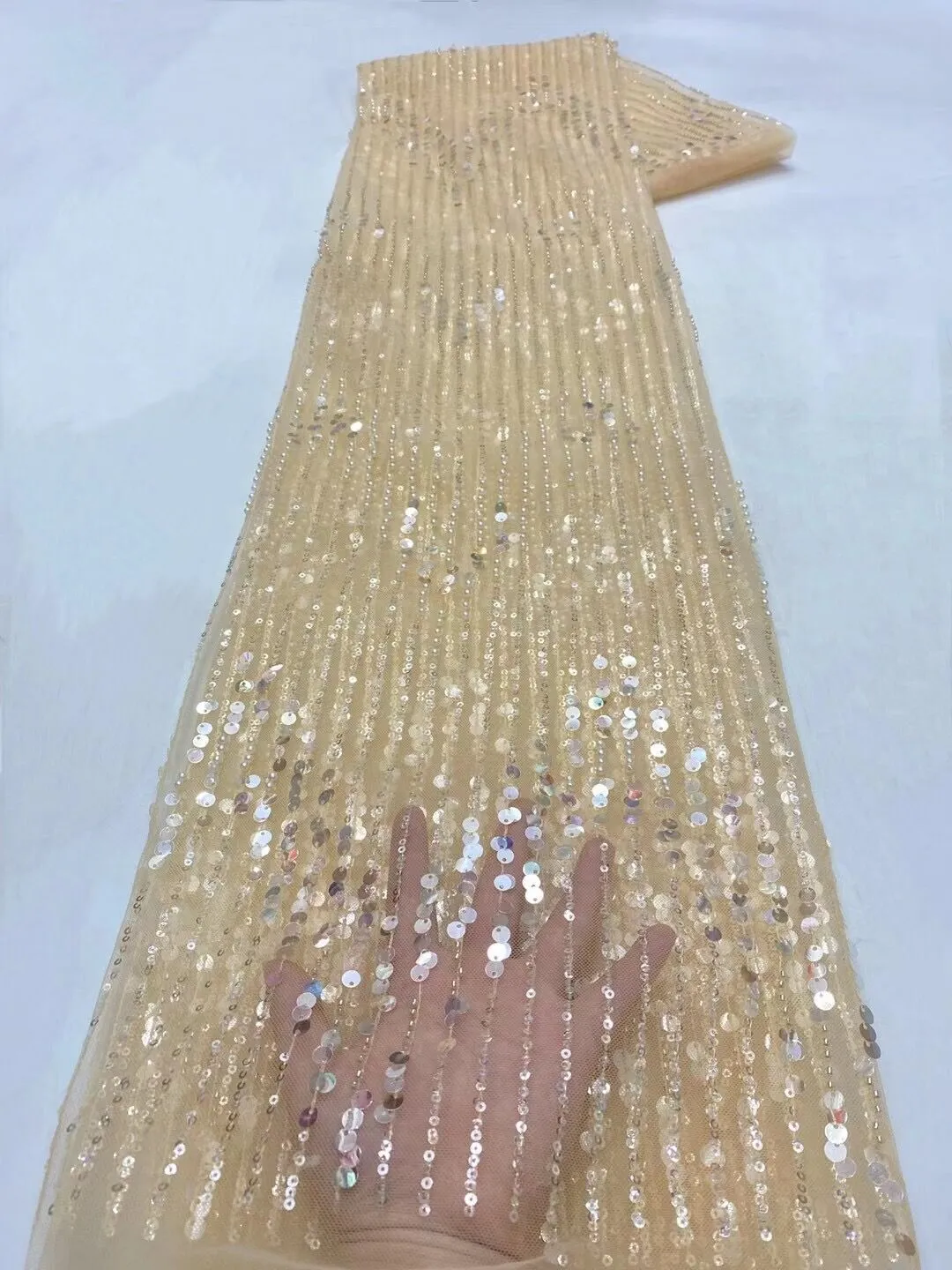 5 YARDS / 18 COLORS / Antonia Floral Beaded Glitter Embroidery Mesh Lace  Party Prom Bridal Dress Fabric