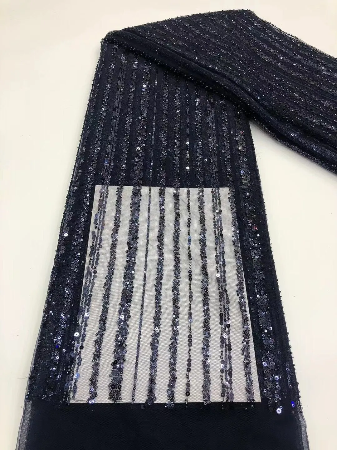 5 YARDS / 18 COLORS / Antonia Floral Beaded Glitter Embroidery Mesh Lace  Party Prom Bridal Dress Fabric
