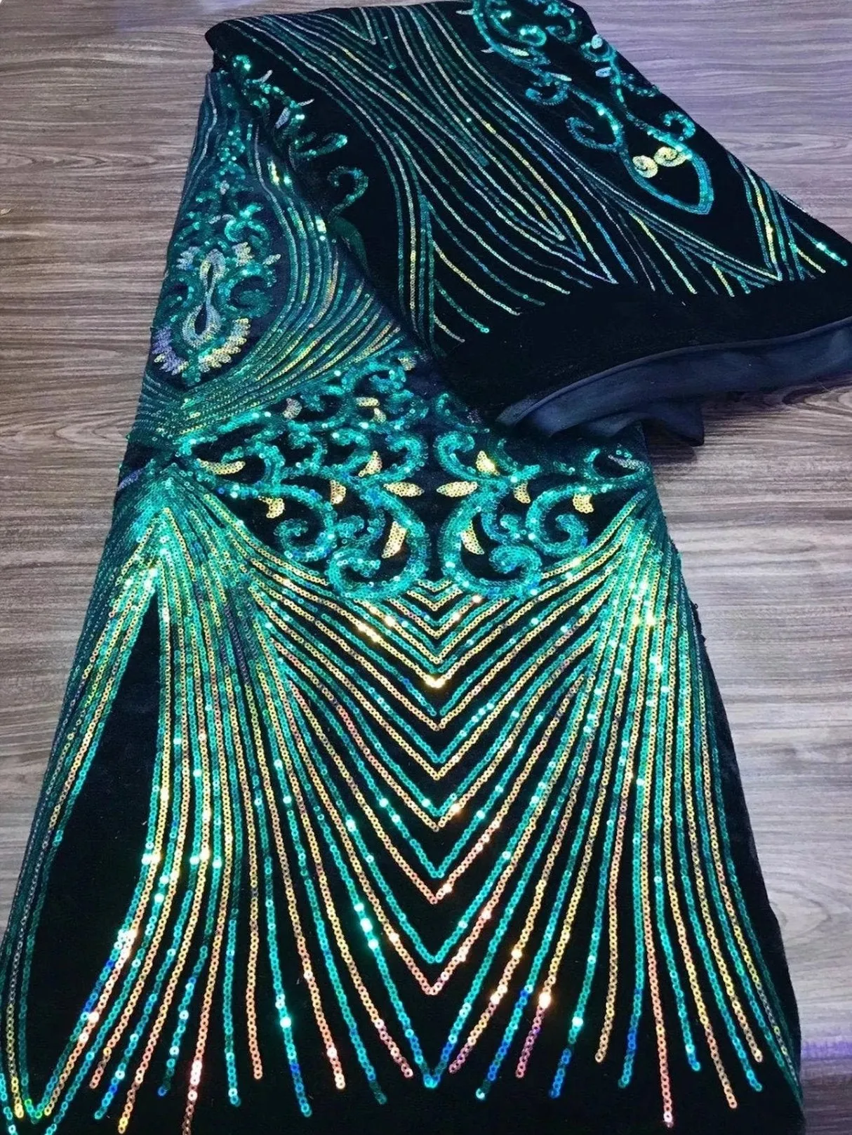 5 YARDS / 5 COLORS / Appoline Black Velvet Sequin Embroidery Tulle Mesh LaceParty Prom Bridal Dress Fabric