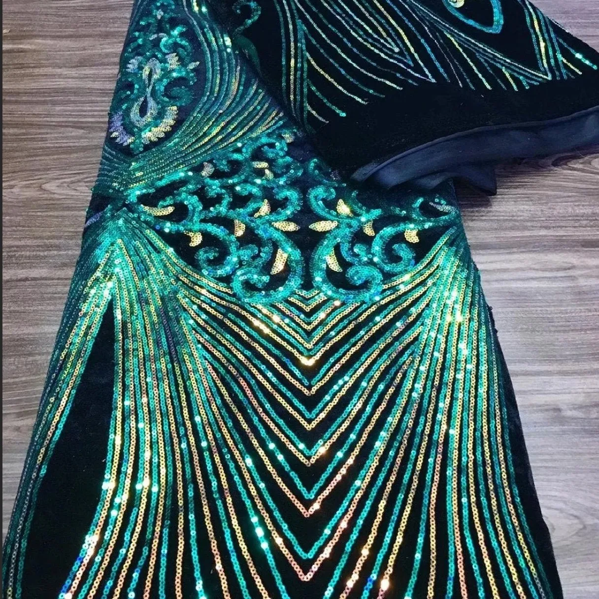 5 YARDS / 5 COLORS / Appoline Black Velvet Sequin Embroidery Tulle Mesh LaceParty Prom Bridal Dress Fabric
