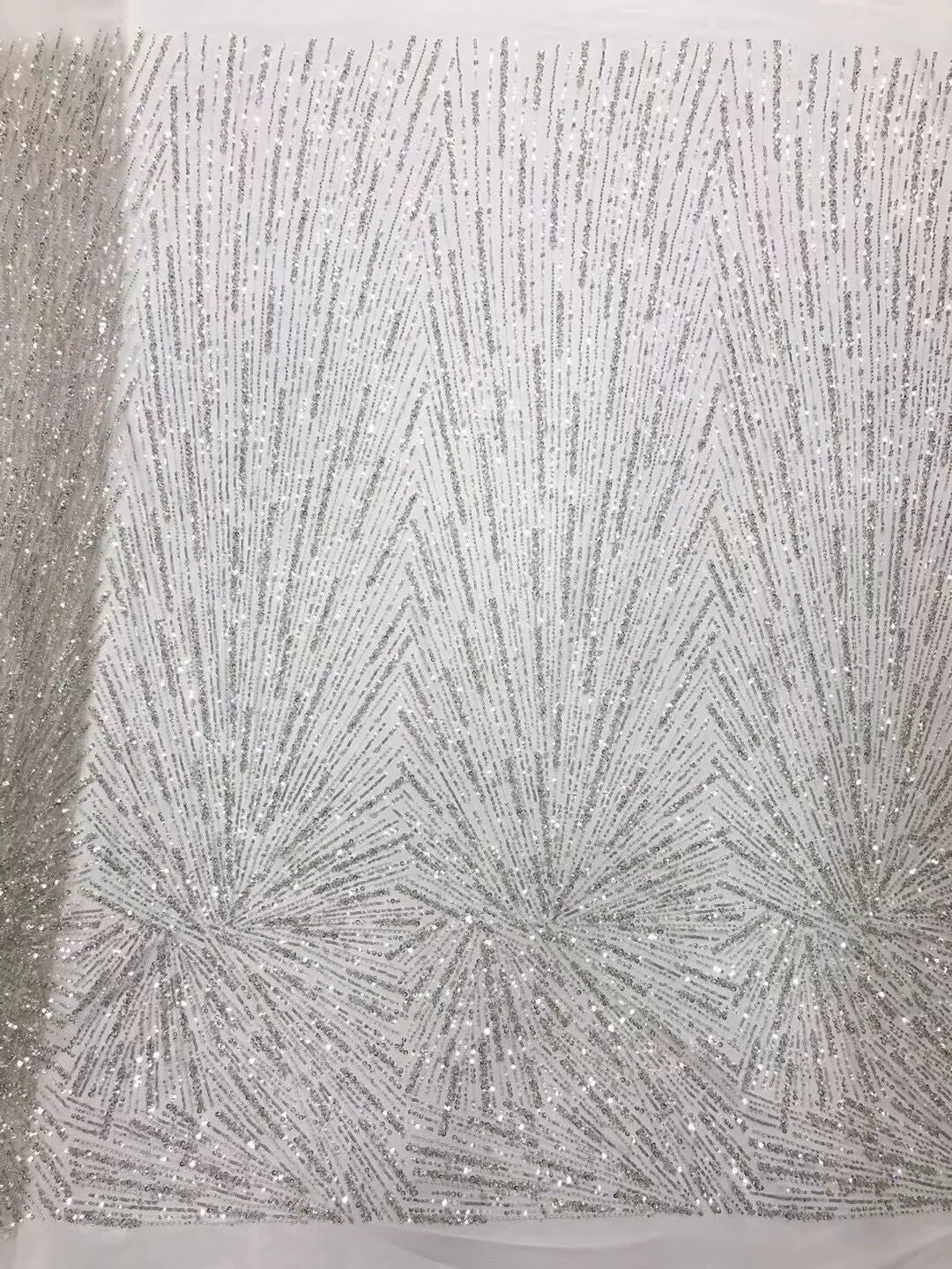 5 YARDS / 5 COLORS / Floral Beaded Embroidery Glitter Mesh Lace  Party Prom Bridal Dress Fabric