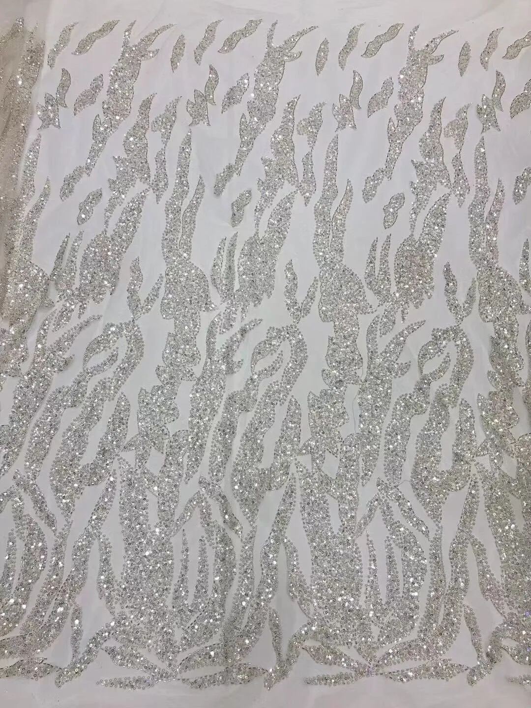 5 YARDS / 5 COLORS / Floral Beaded Embroidery Glitter Mesh Lace  Party Prom Bridal Dress Fabric