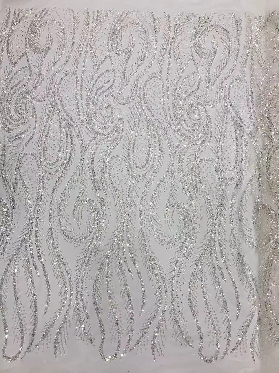 5 YARDS / 5 COLORS / Floral Beaded Embroidery Glitter Mesh Lace  Party Prom Bridal Dress Fabric