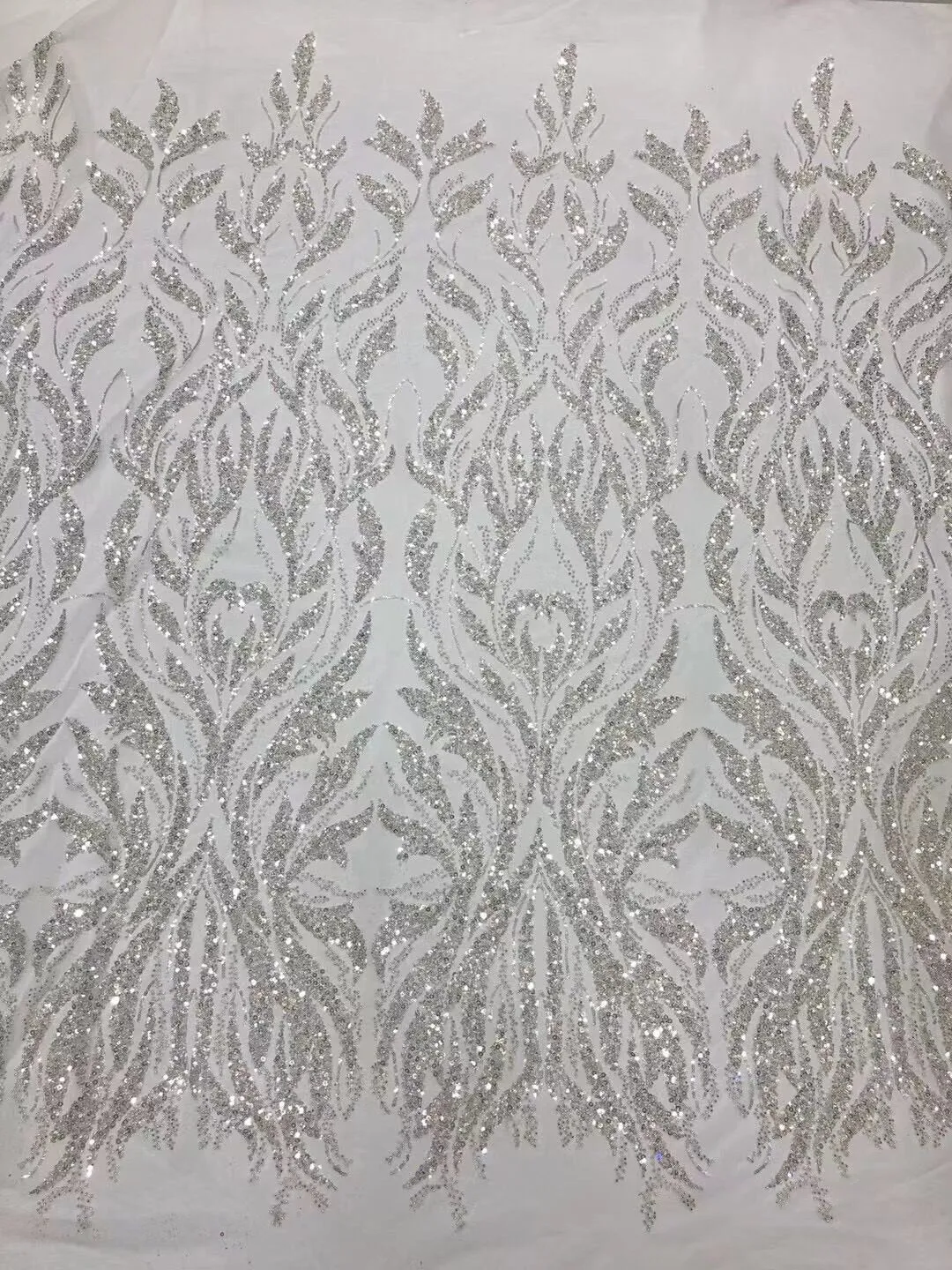 5 YARDS / 5 COLORS / Floral Beaded Embroidery Glitter Mesh Lace  Party Prom Bridal Dress Fabric