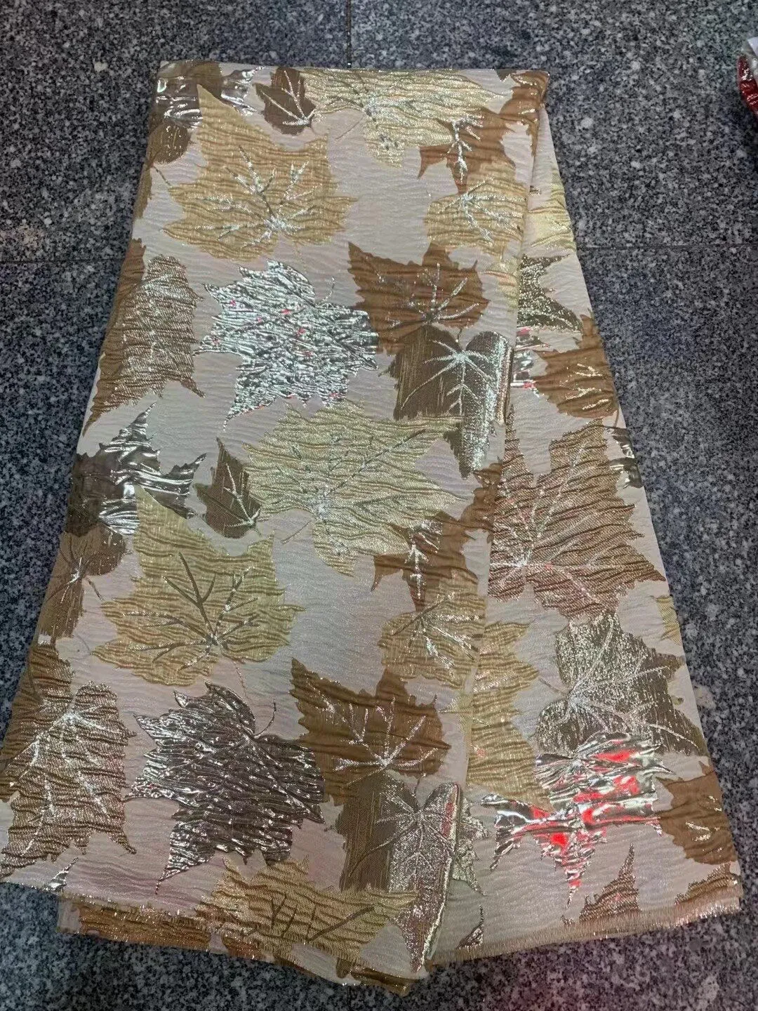 5 YARDS / 8 COLORS / Autumn Leaves Floral Viscose Jacquard Brocade Woven Fashion Jacket Dress Fabric