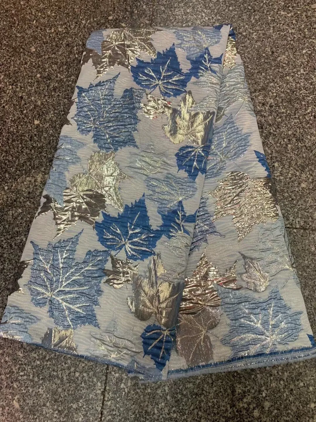 5 YARDS / 8 COLORS / Autumn Leaves Floral Viscose Jacquard Brocade Woven Fashion Jacket Dress Fabric