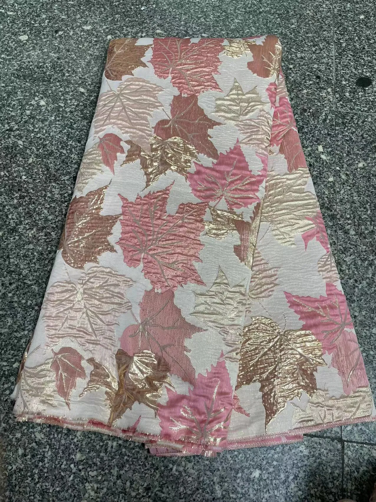 5 YARDS / 8 COLORS / Autumn Leaves Floral Viscose Jacquard Brocade Woven Fashion Jacket Dress Fabric