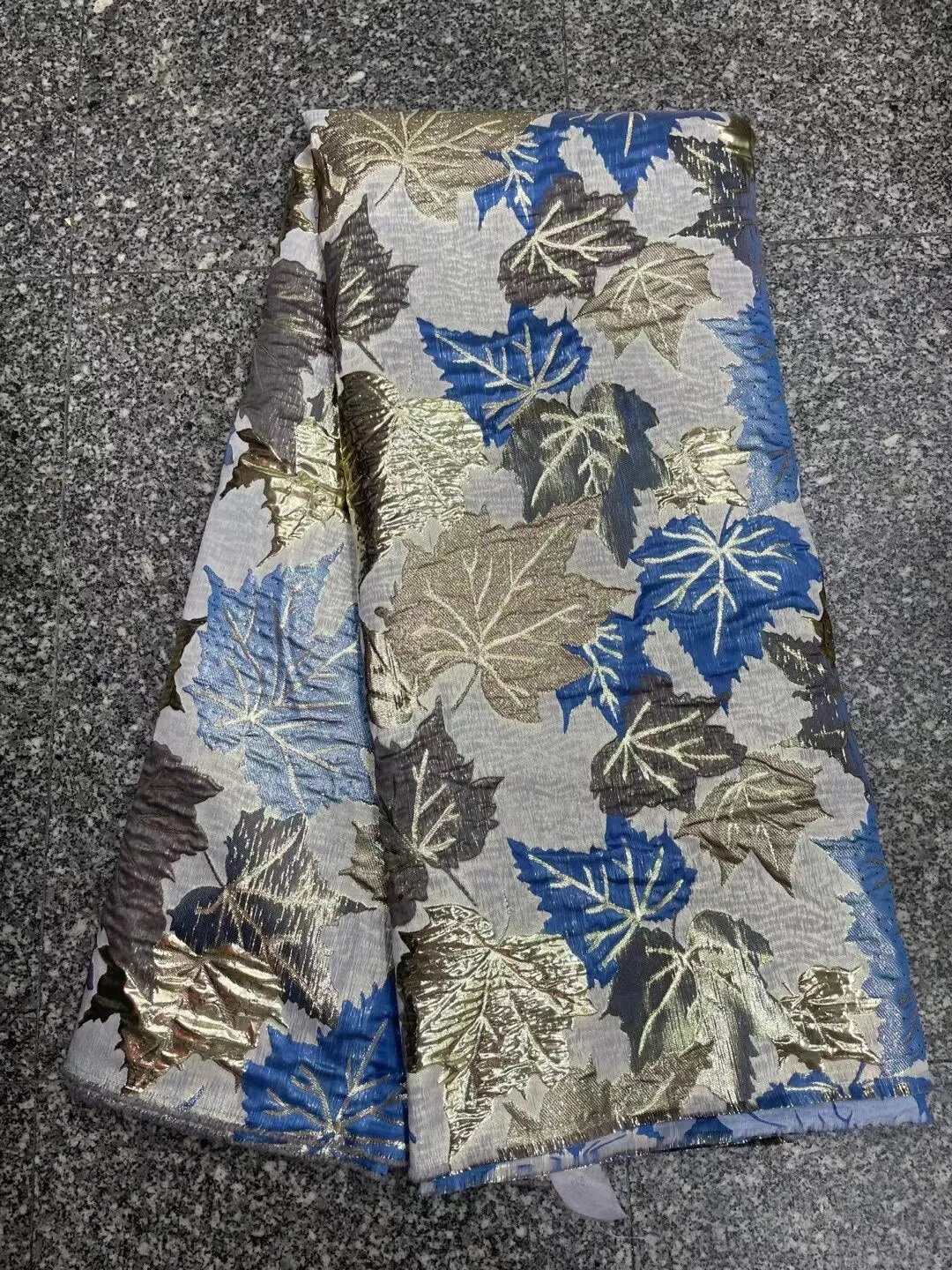 5 YARDS / 8 COLORS / Autumn Leaves Floral Viscose Jacquard Brocade Woven Fashion Jacket Dress Fabric