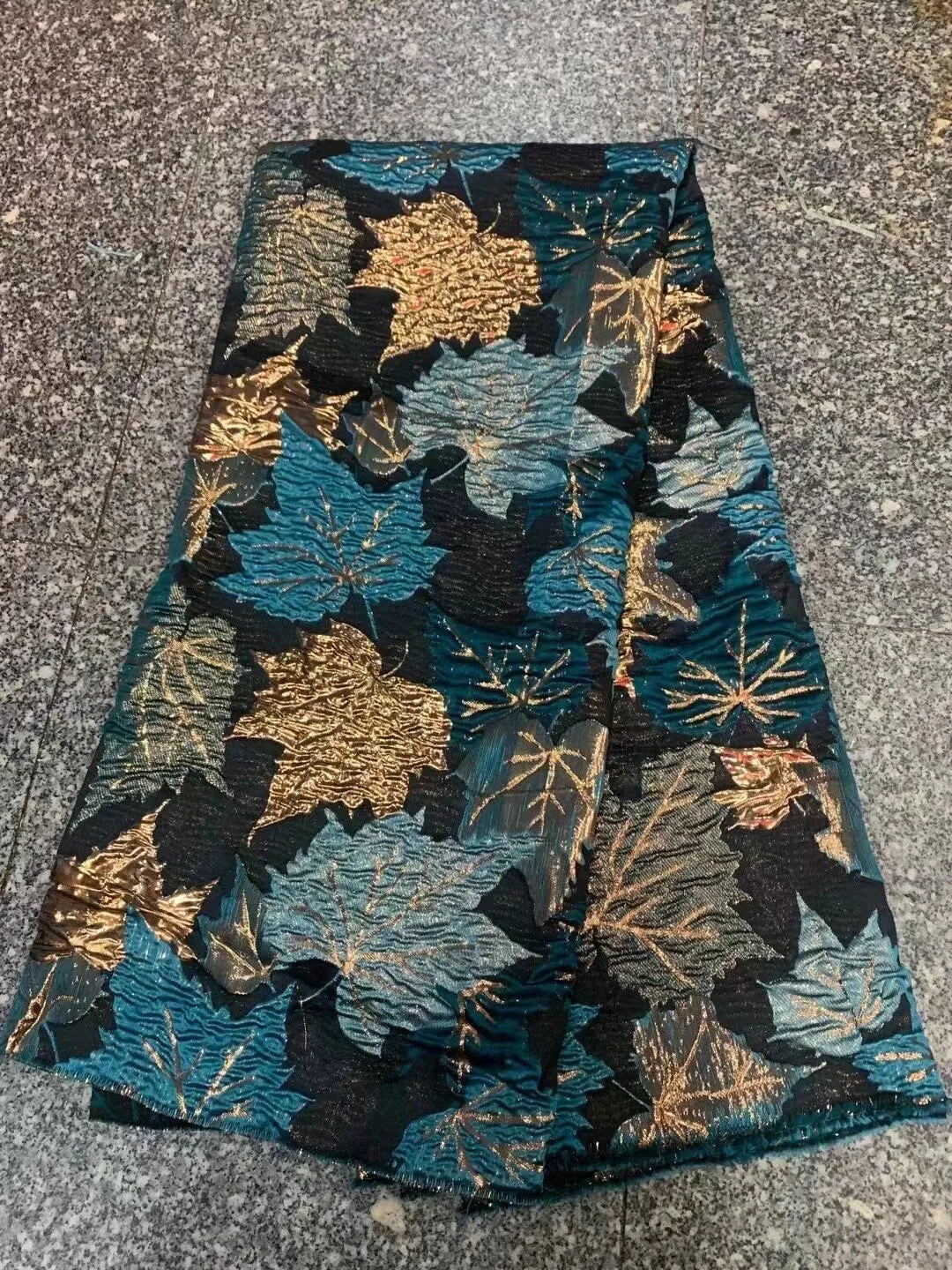5 YARDS / 8 COLORS / Autumn Leaves Floral Viscose Jacquard Brocade Woven Fashion Jacket Dress Fabric