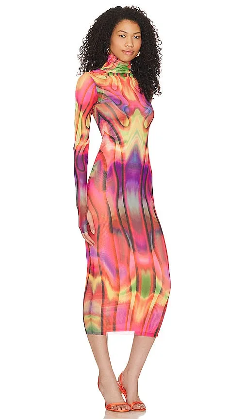 AFRM Shailene Maxi Dress in Fuchsia