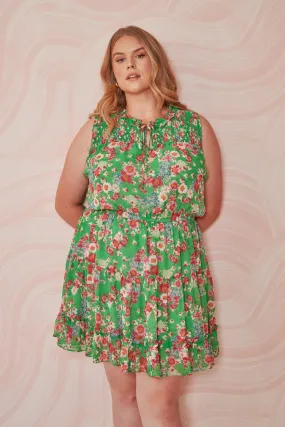 Akina Graceland Ruffle Trim Dress Curve