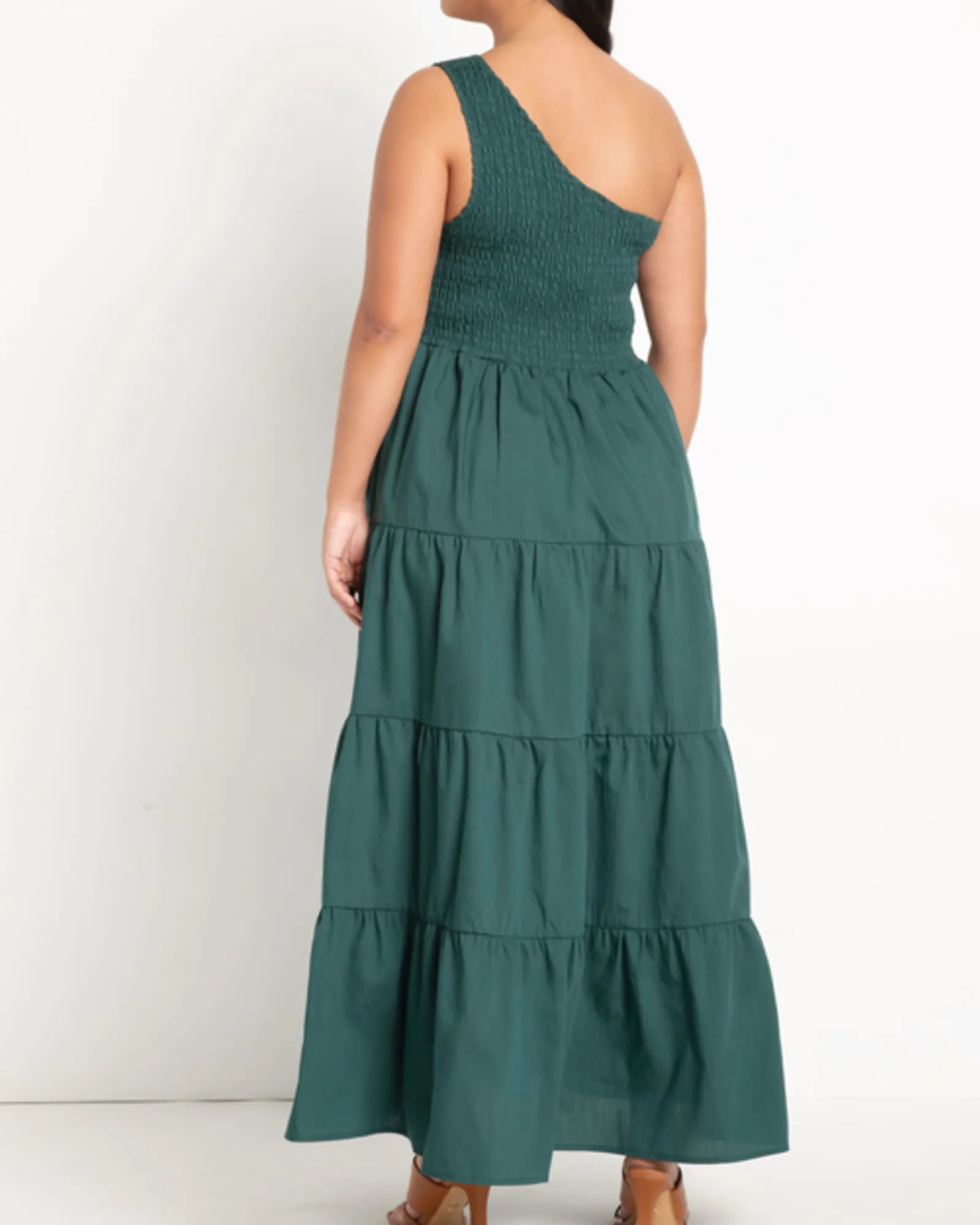 Anna One Shoulder Dress | Forest Biome