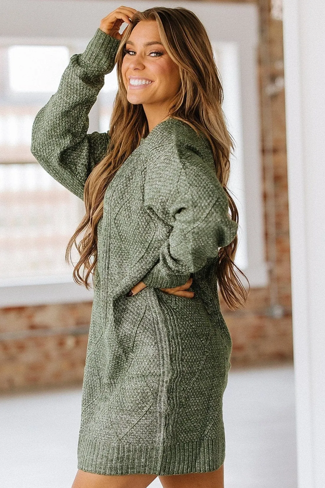 Ashley Cable Knit Sweater Dress | DROPSHIP