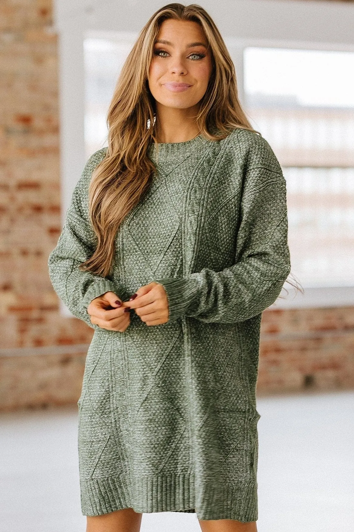 Ashley Cable Knit Sweater Dress | DROPSHIP