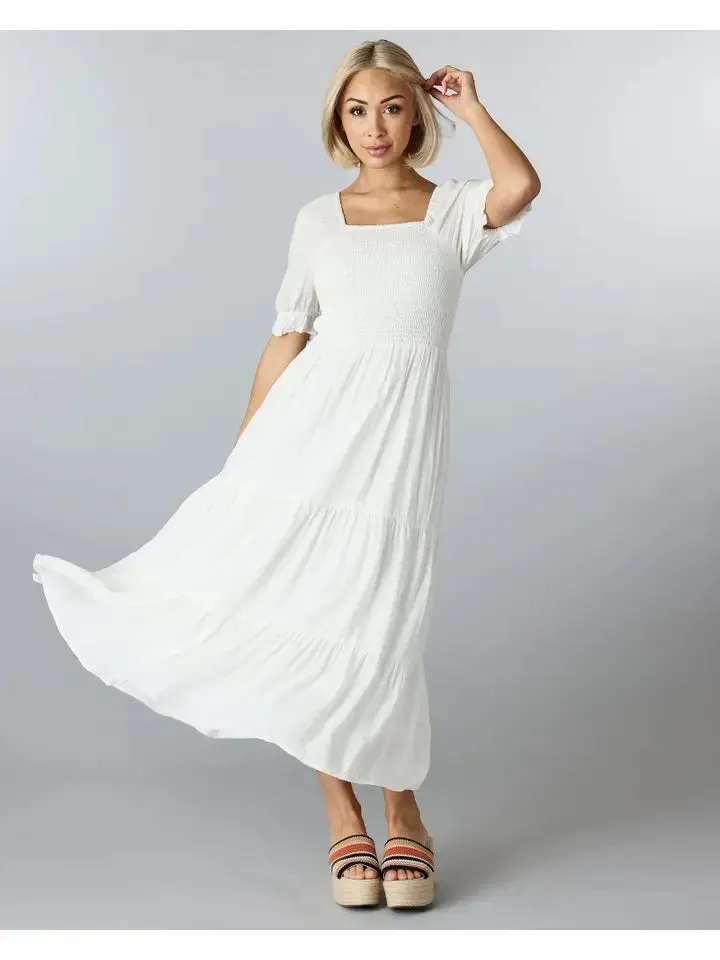 Athena Smocked Midi Dress