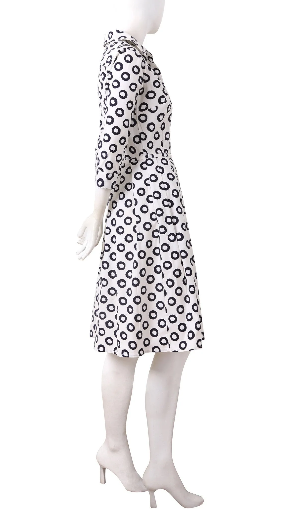 Audrey Dress Shirt Collar 3/4 Sleeve Regular Cotton Stretch (Micro Dots)