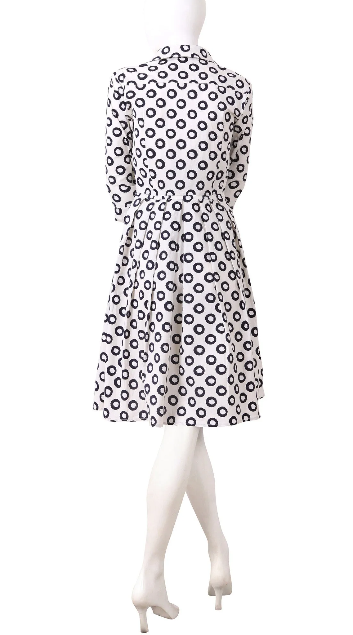 Audrey Dress Shirt Collar 3/4 Sleeve Regular Cotton Stretch (Micro Dots)