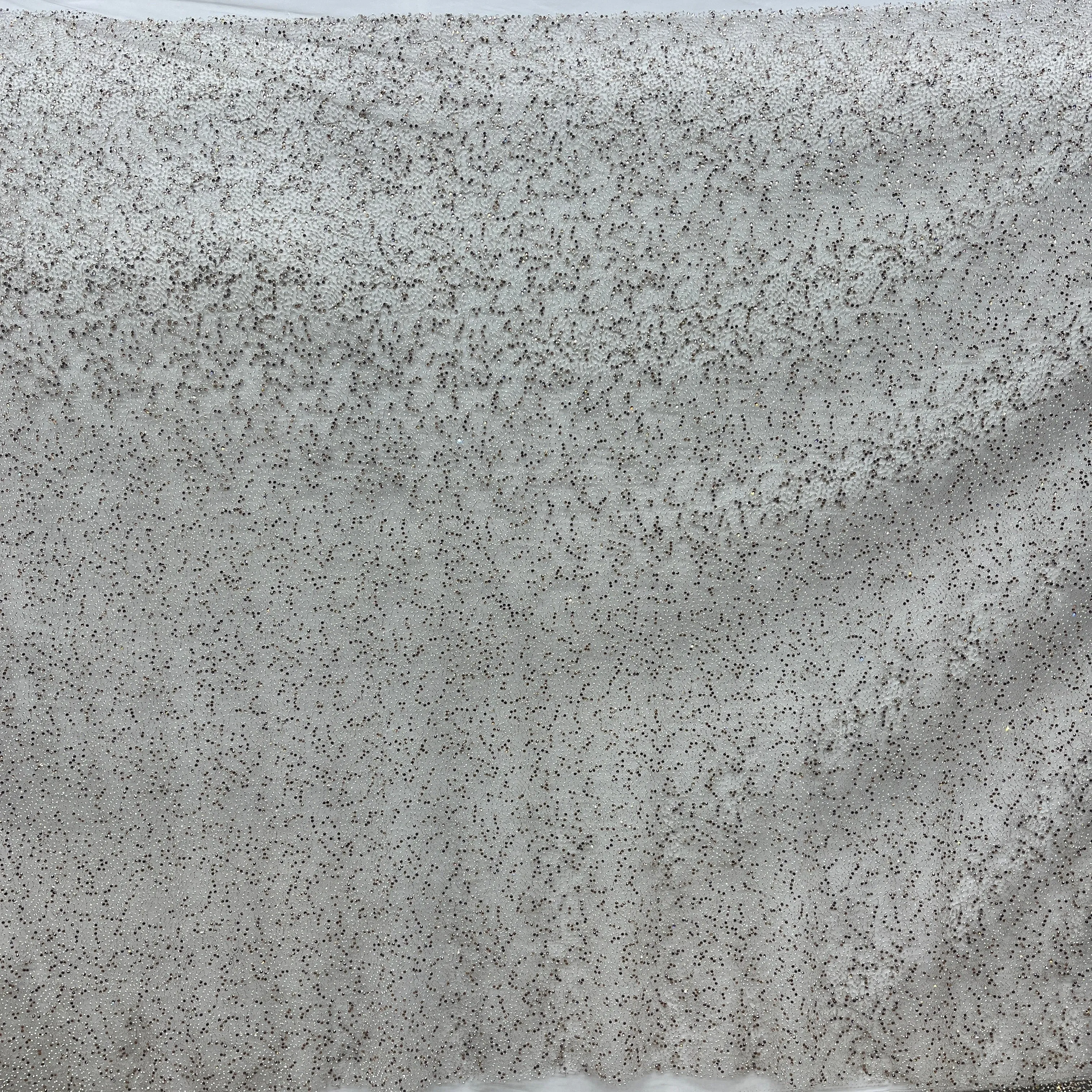 Beaded Lace Fabric Embroidered on 100% Polyester Net Mesh | Lace USA - GD-2251