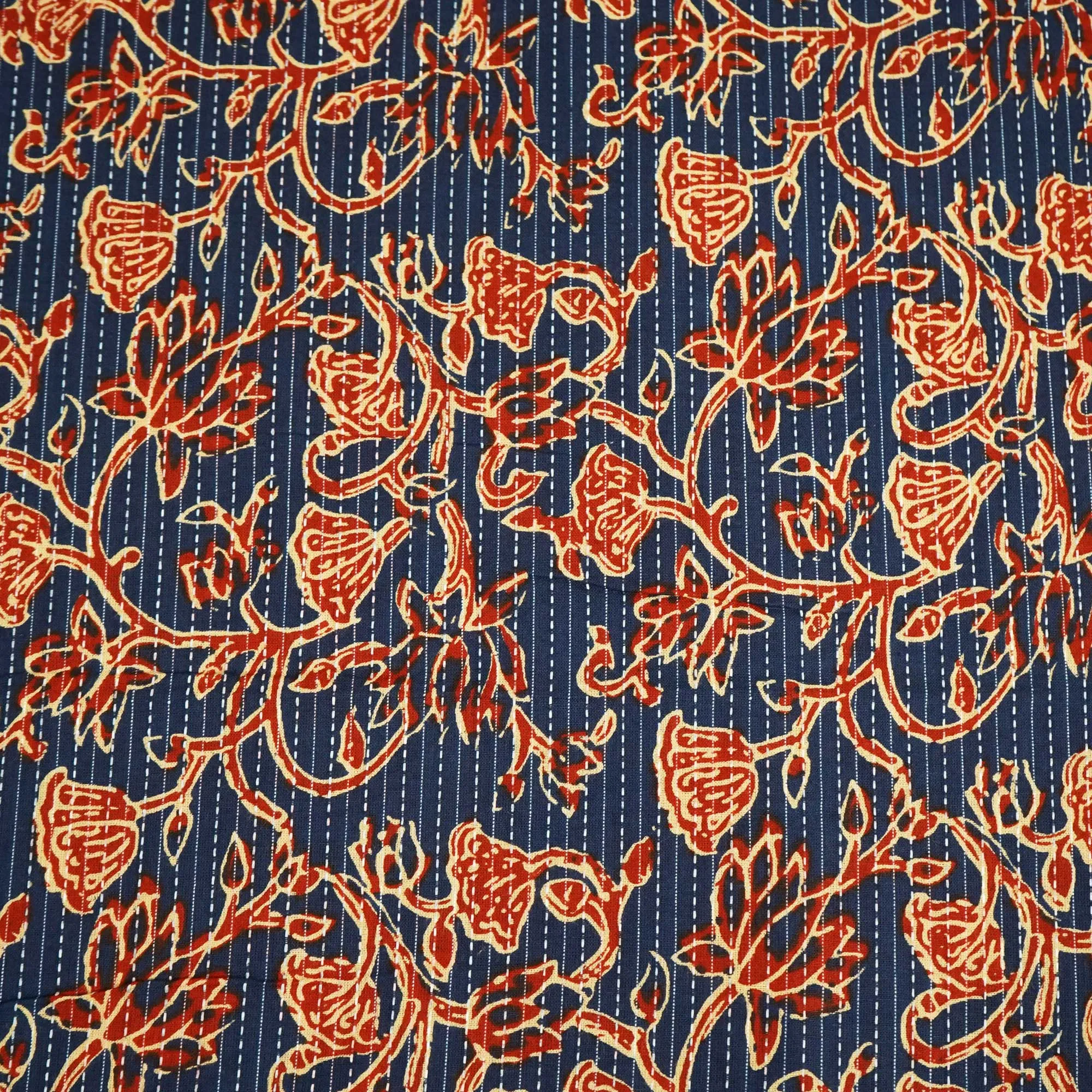 Blue Handblock Print Cotton Fabric 894 RI-23823