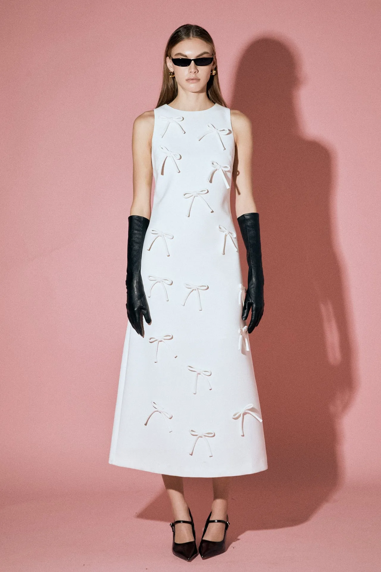 Bow Detailed Sleeveless Midi Dress