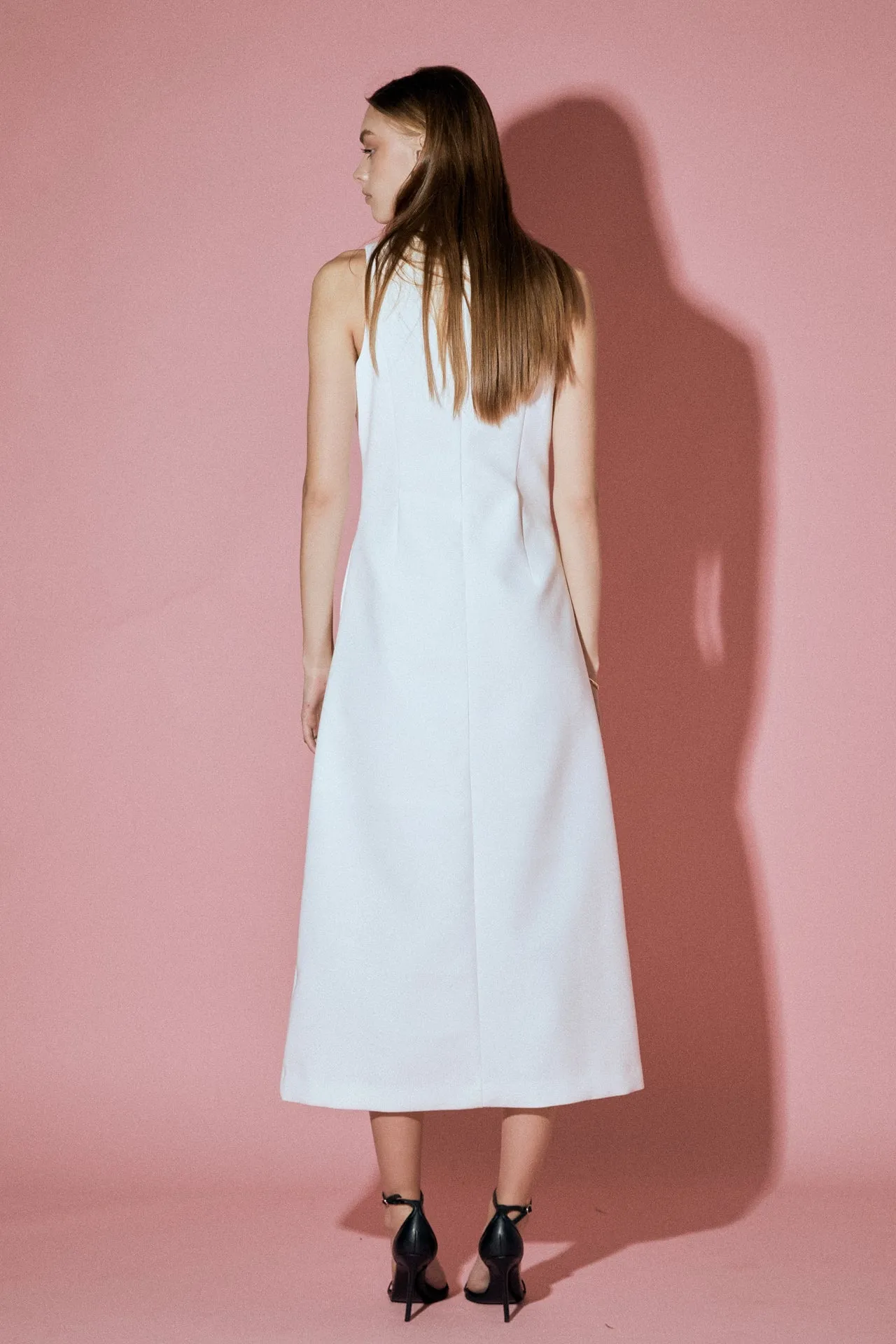 Bow Detailed Sleeveless Midi Dress