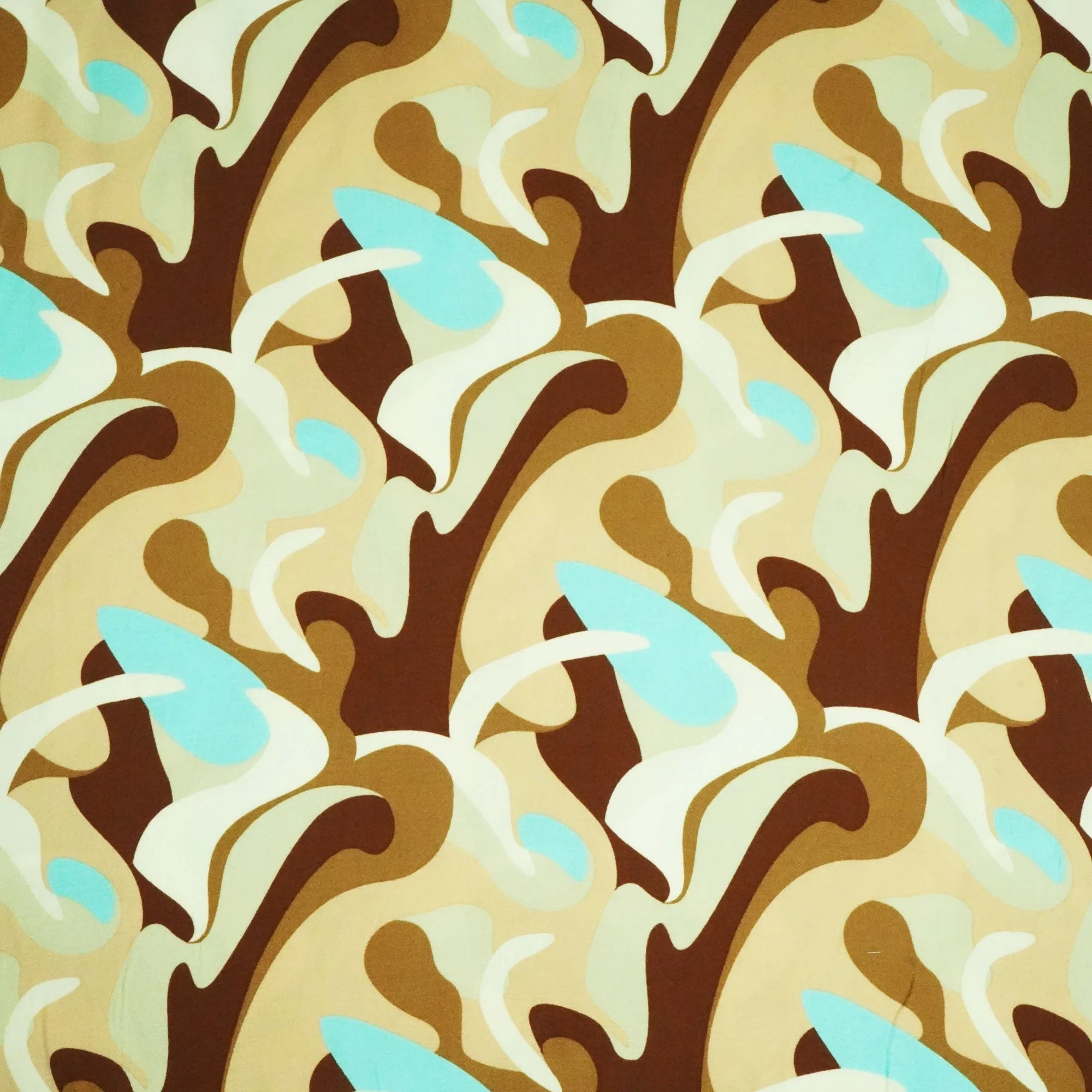 Brown Abstract Print Rayon Fabric LSF-24294