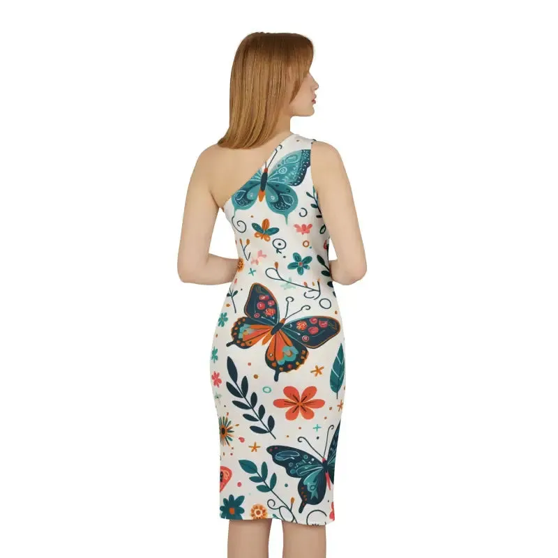 Butterfly Shoulder Dress Fitted Silhouette