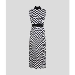 CHEVRON PLEATED DRESS