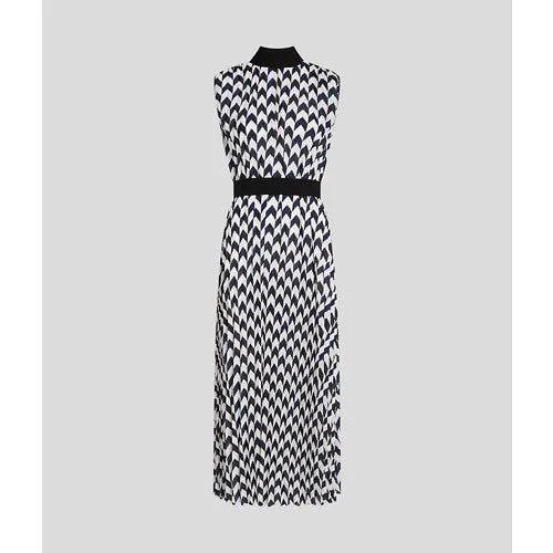 CHEVRON PLEATED DRESS