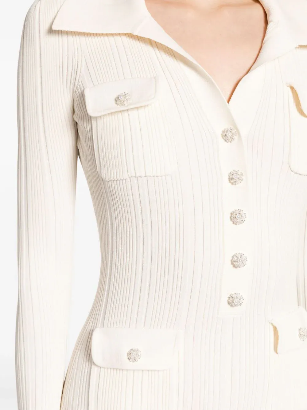 Cream Knit Midi Dress