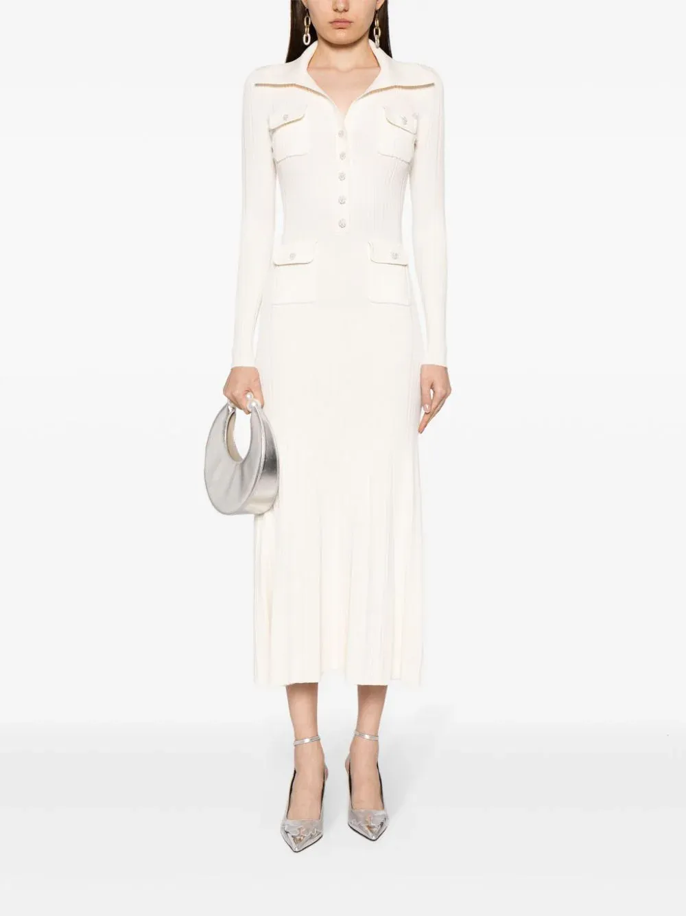 Cream Knit Midi Dress