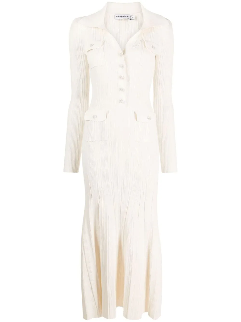 Cream Knit Midi Dress