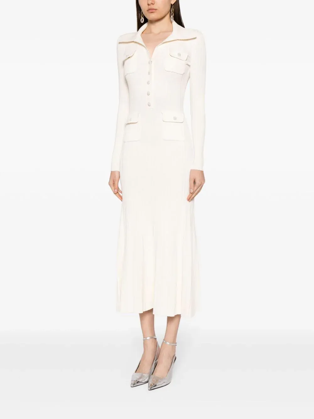 Cream Knit Midi Dress