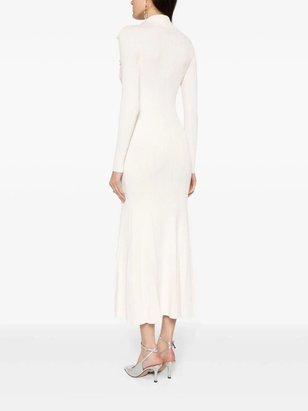 Cream Knit Midi Dress