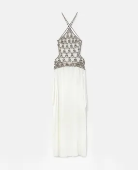 Crystal Cage Halterneck Maxi Dress