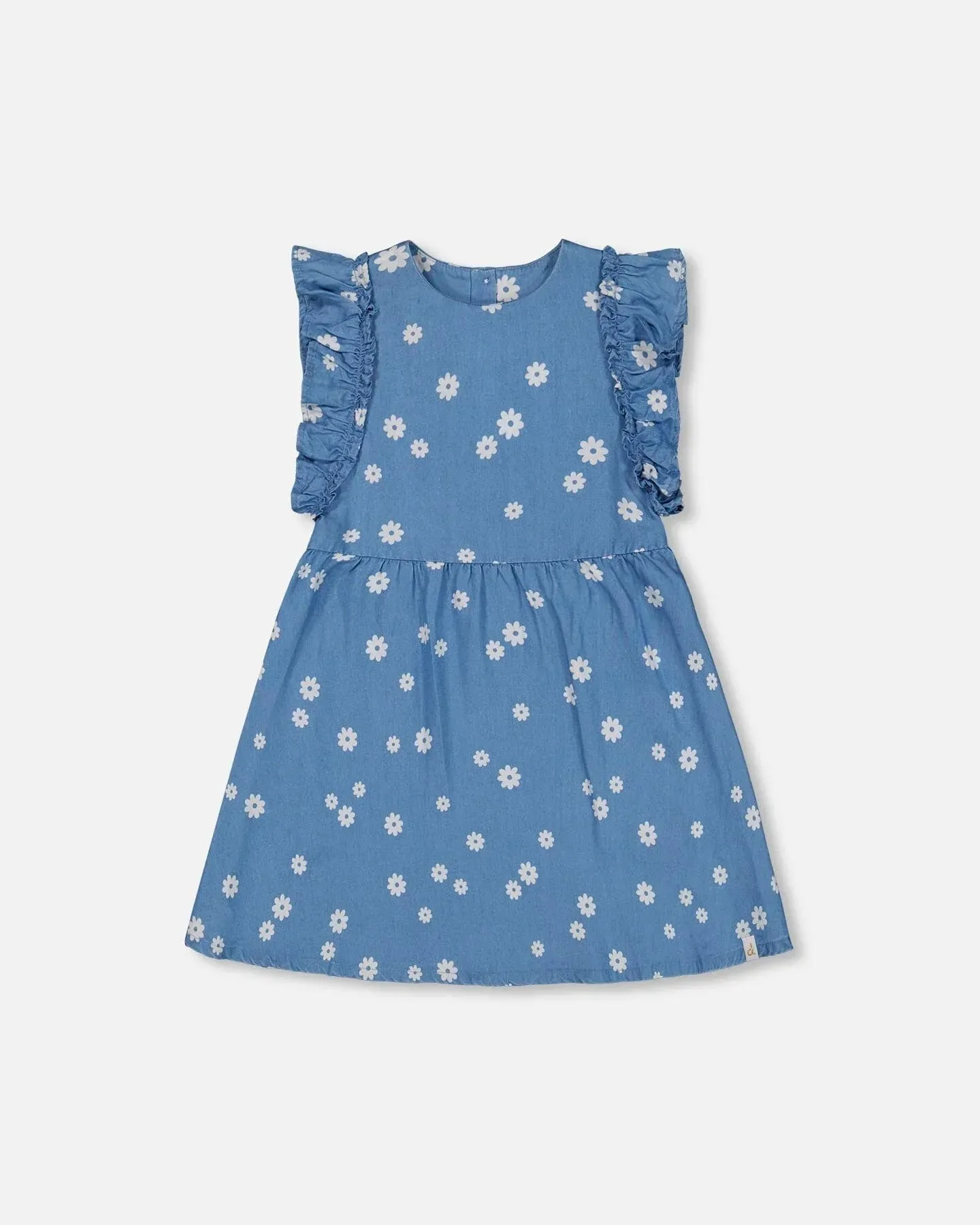 Deux Par Deux girls floral chambray dress