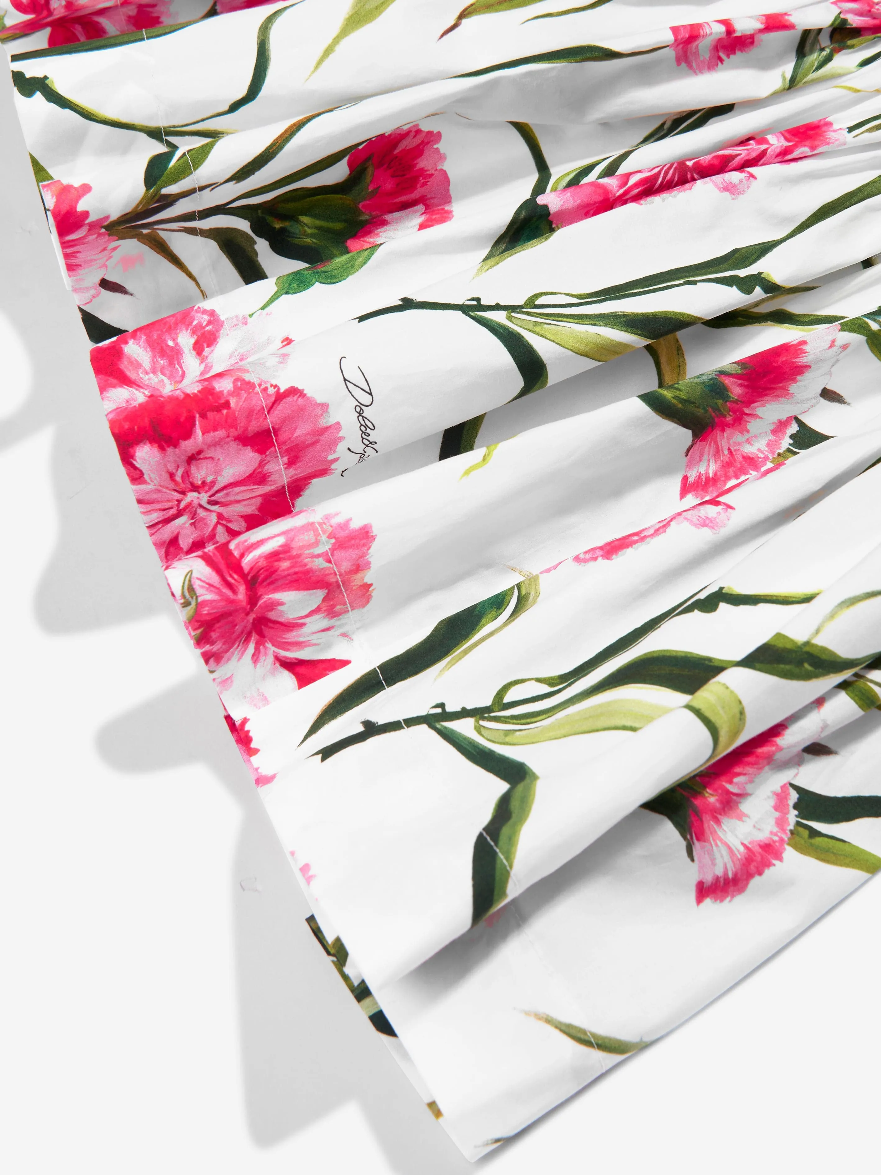 Dolce & Gabbana Girls Sleeveless Carnation Dress in White