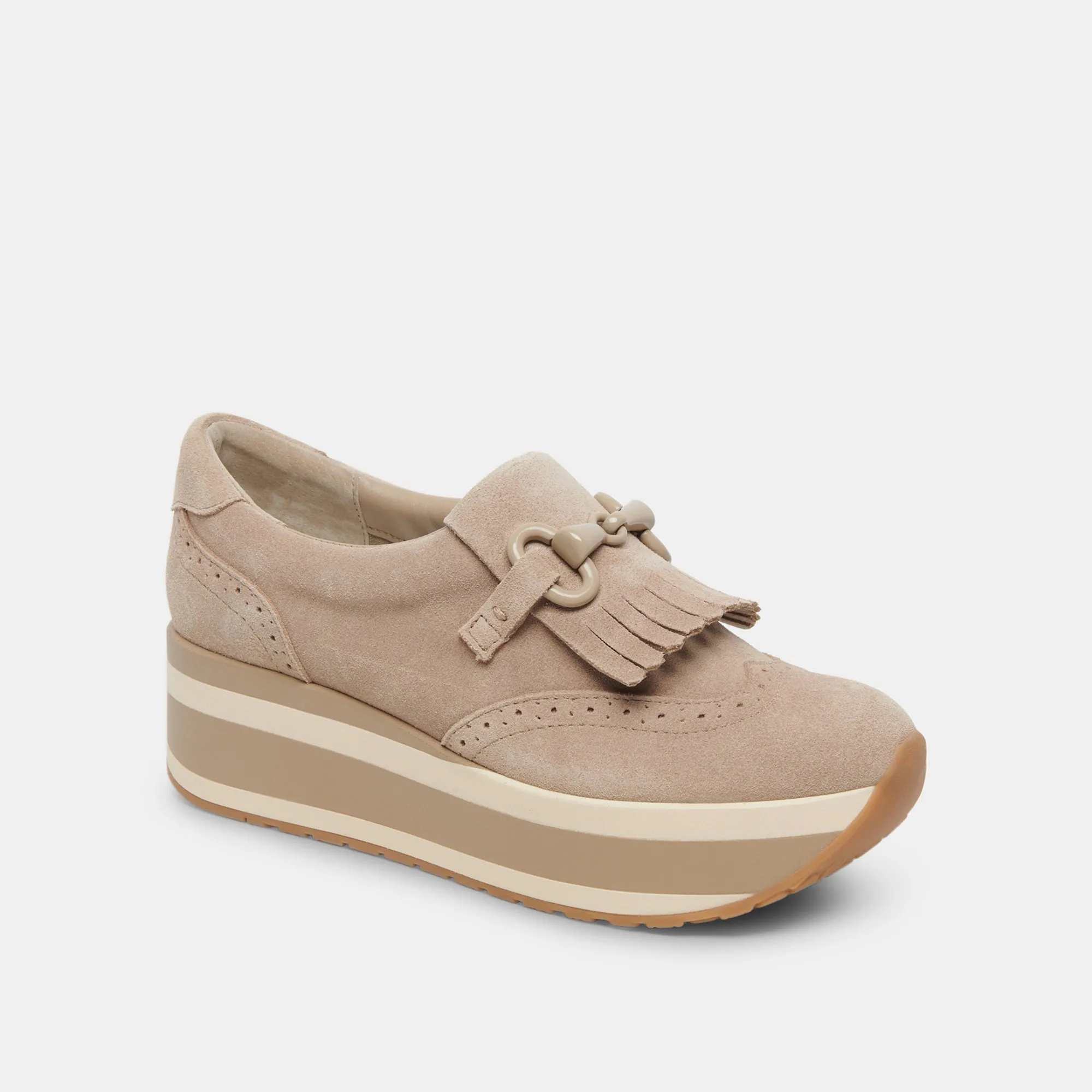 Dolce Vita Jhax Sneakers in Almond Suede